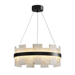 Aurelia Copper Modern Chandelier with Cloud Stone Shade