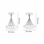 Matte Black Bubble Glass Chandelier with Warm LED Glow