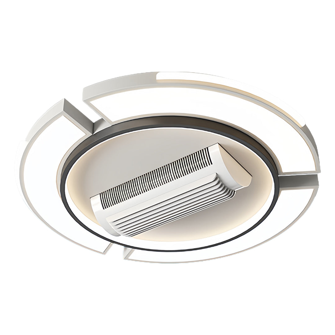 Bladeless Ceiling Fan with Full Spectrum LED Light – Modern Flush Mount