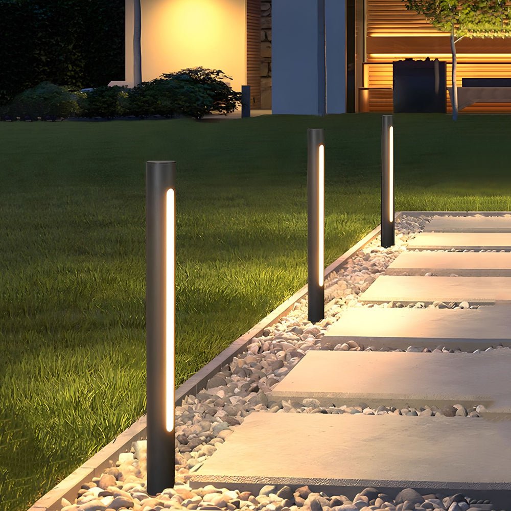 Cylinder LED Path Light in Matte Black for Modern Landscape
