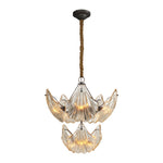 Luxury Copper Glass Chandelier Modern Large Pendant Light for Living Room