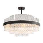 Full Copper Modern Chandelier with Clear Glass Shade for Dining Room and Living Room