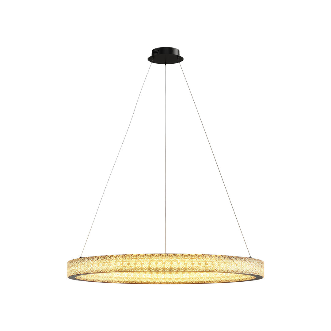 Aurelia Circular LED Chandelier in Copper, Chrome, or Black