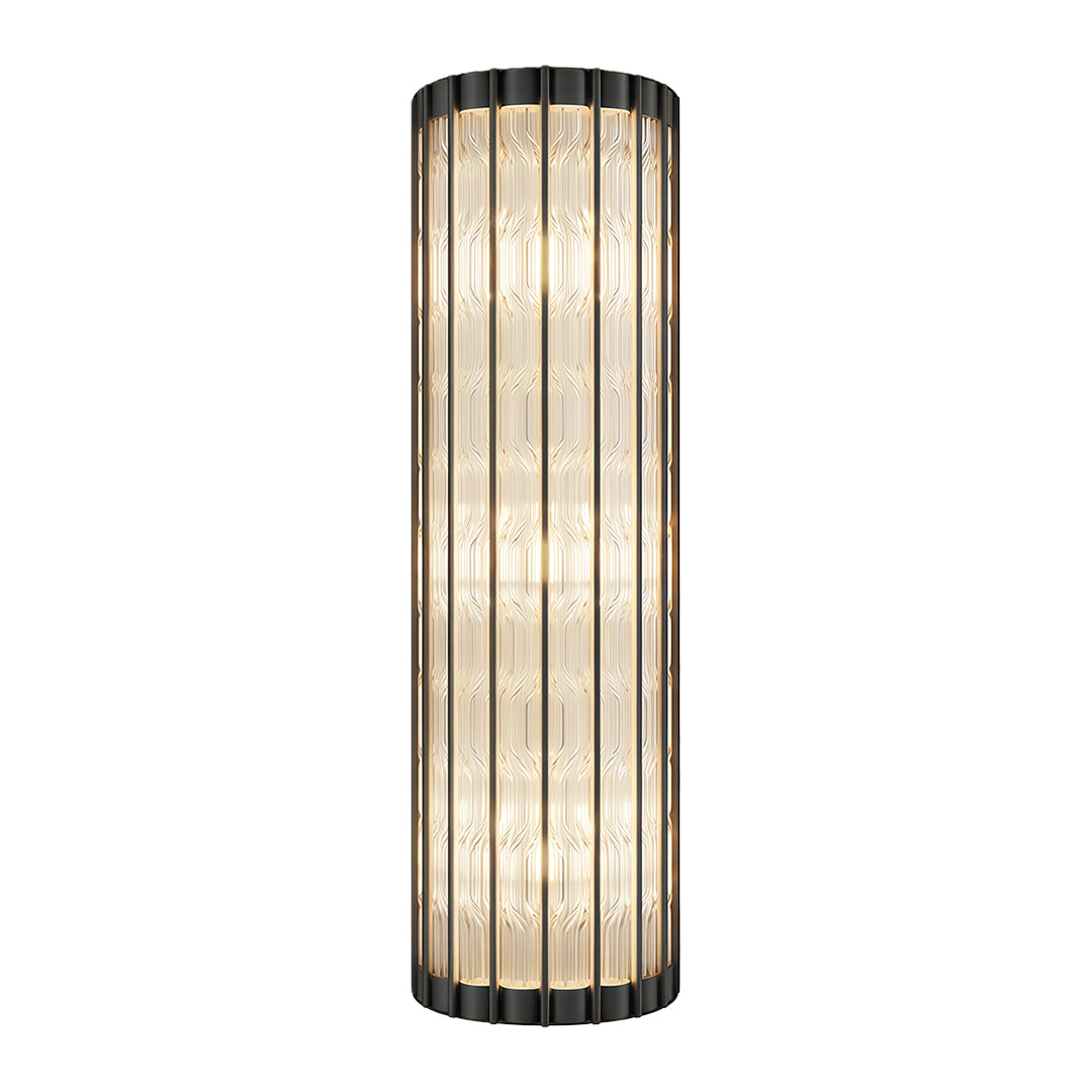 American-Style Copper Linear Wall Sconce with Clear Glass Shade