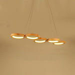Aurelia Four-Ring Wood LED Pendant Light – Modern Minimalist Ceiling Fixture