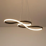 Metal Silica Pendant Hanging Light For Dining Room Led Abstract Curved Strip Chandelier