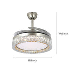 Lumière Crystal Ceiling Fan with Dimmable LED Light in Nickel