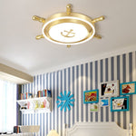 Mediterranean Style Cartoon Rudder Design Led High Transmittance Ceiling Lamp