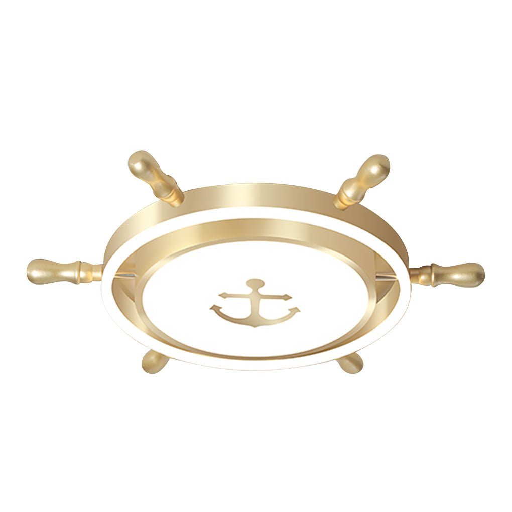 Mediterranean Style Cartoon Rudder Design Led High Transmittance Ceiling Lamp