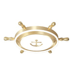 Mediterranean Style Cartoon Rudder Design Led High Transmittance Ceiling Lamp