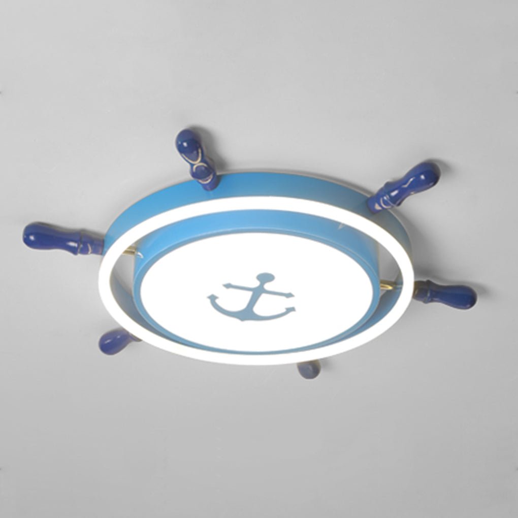 Mediterranean Style Cartoon Rudder Design Led High Transmittance Ceiling Lamp