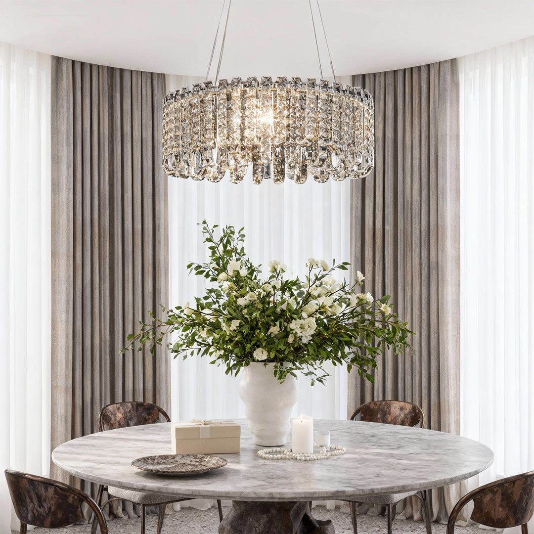 Lumina Crystal Chandelier – Modern Minimalist Pendant for Elegant Interiors