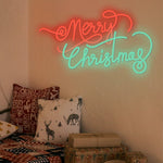 Merry Christmas LED Neon Sign – Modern Festive Wall Art for Cozy Interiors