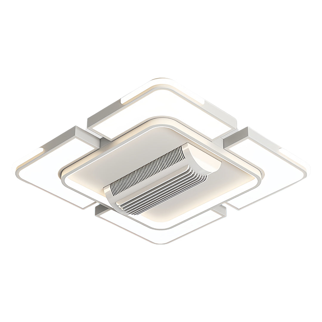 Bladeless Ceiling Fan with Full Spectrum LED Light – Modern Flush Mount