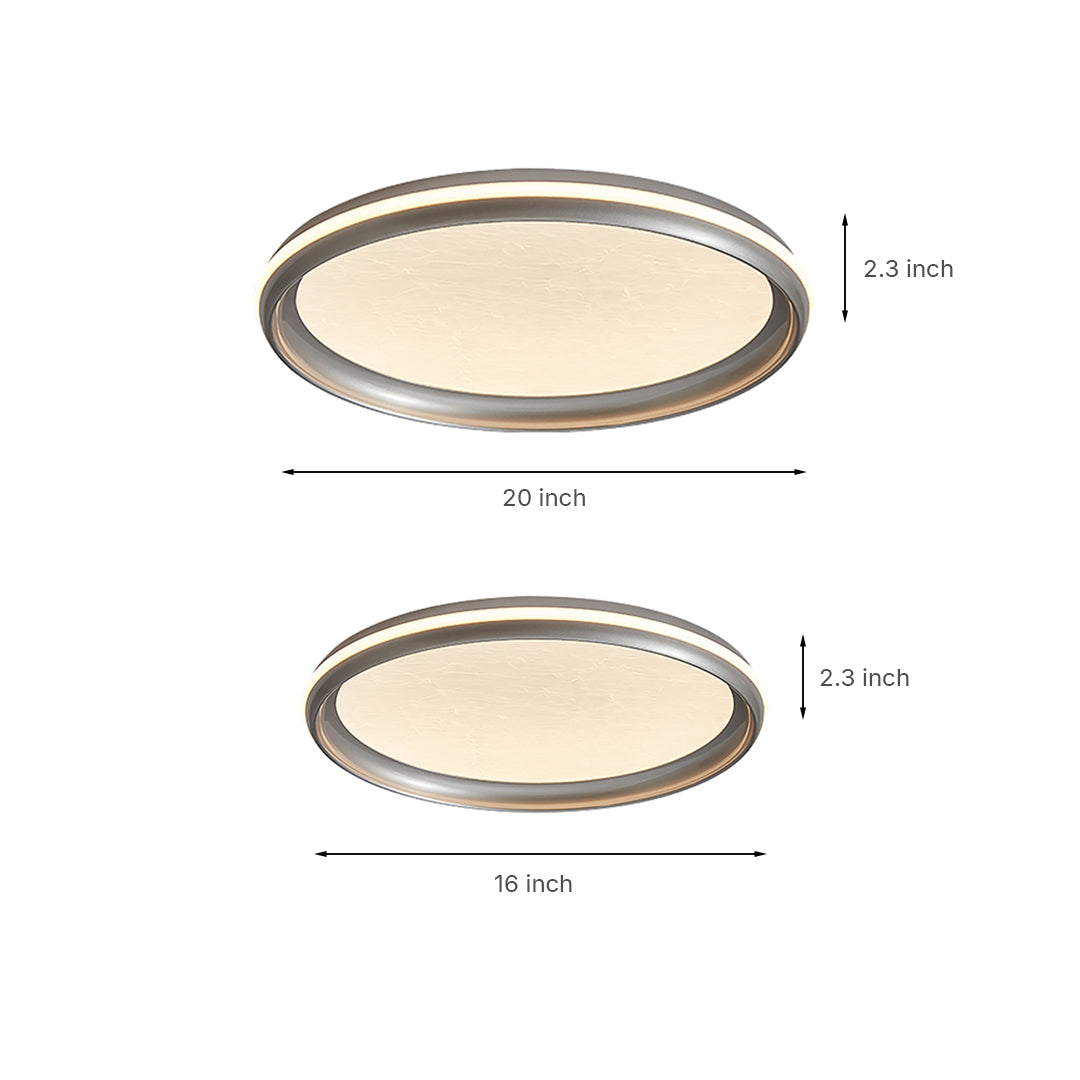 Lumina Silver LED Flush Mount Ceiling Light with White Acrylic Shade