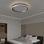 Lumina Silver LED Flush Mount Ceiling Light with White Acrylic Shade