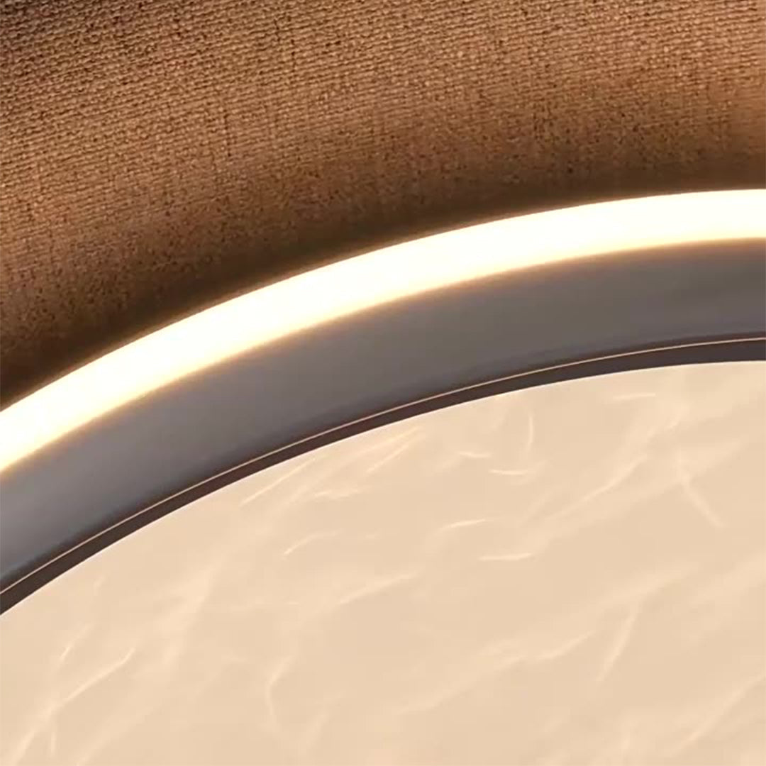 Lumina Silver LED Flush Mount Ceiling Light with White Acrylic Shade