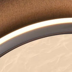 Lumina Silver LED Flush Mount Ceiling Light with White Acrylic Shade