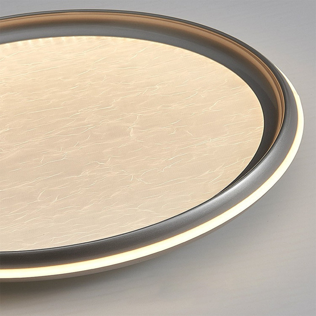 Lumina Silver LED Flush Mount Ceiling Light with White Acrylic Shade