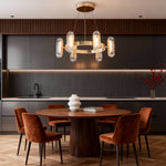 Aurelia Modern Metal Chandelier with Acrylic Shades, Gold Finish, LED