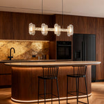 Aurelia Modern Metal Chandelier with Acrylic Shades, Gold Finish, LED