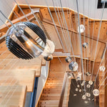 Aurelia Crystal Accent Pendant Light in Teal and Brown