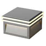 Square Stainless Steel Pier Mount Pillar Light with Warm LED Glow