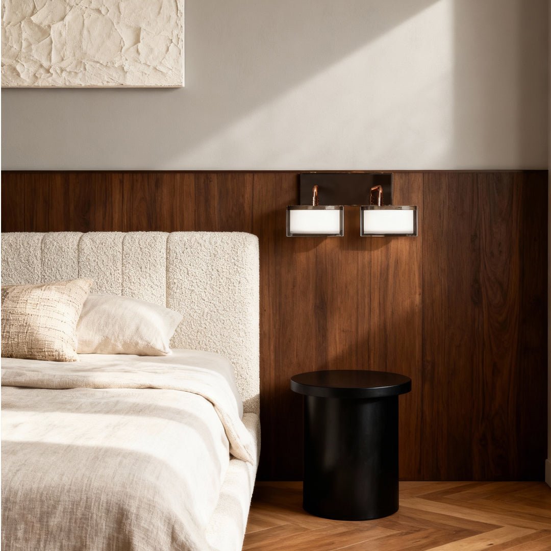 Lumina Gold LED Wall Art Sconce with Crystal Accents