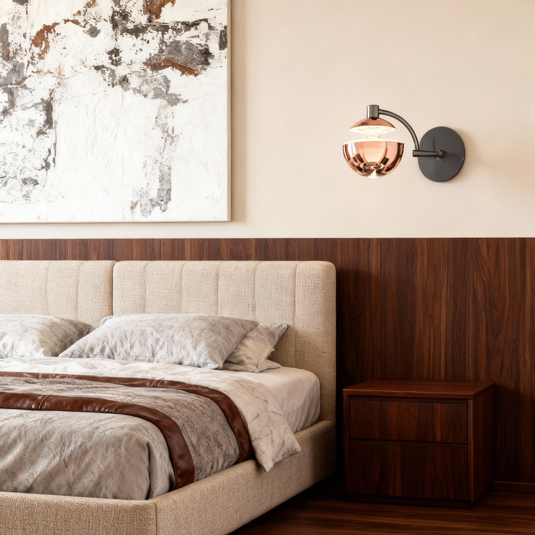 Modern Minimalist LED Wall Sconce with Acrylic Shade in Black or Gold