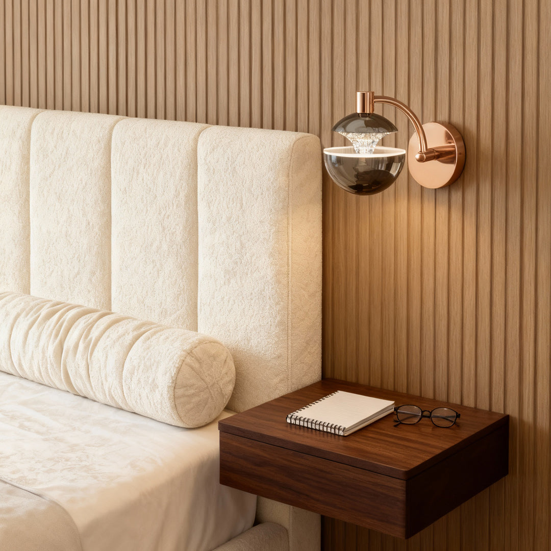 Modern Minimalist LED Wall Sconce with Acrylic Shade in Black or Gold