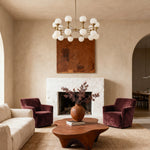 Nordic Bubble Glass Chandelier in Polished Copper with Clear Glass Shades