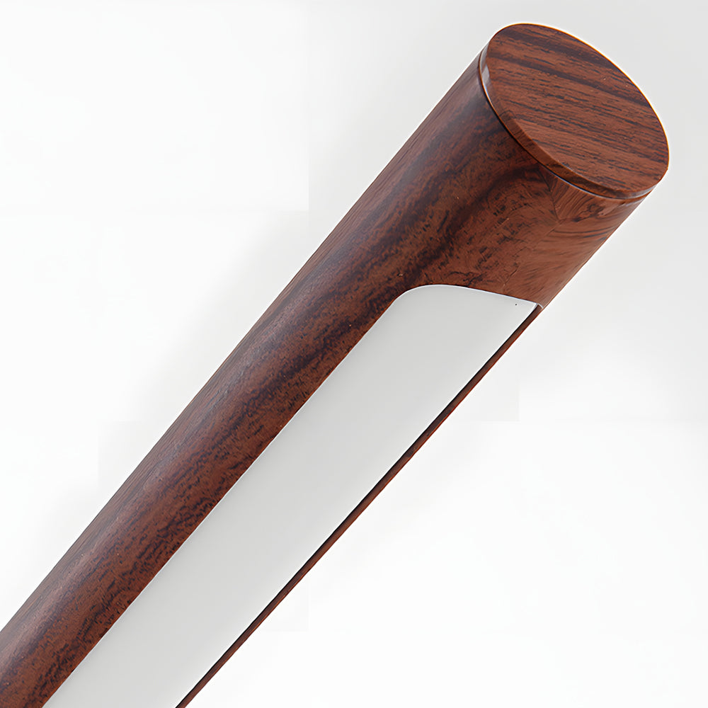 Linear LED Desk Lamp in Wood and Brass, Mid-Century Modern
