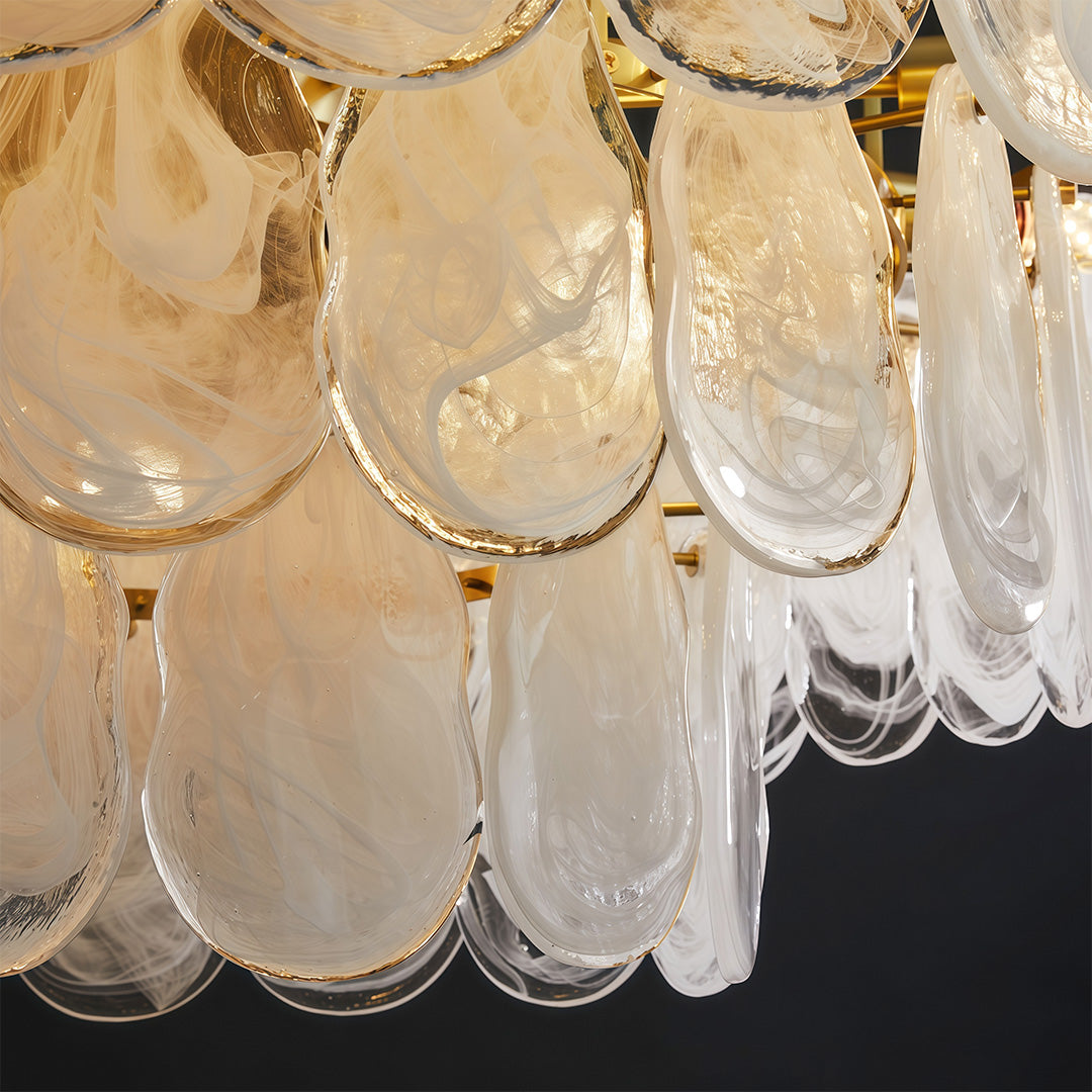 Aurelia Mid-Century Modern Copper Glass Chandelier