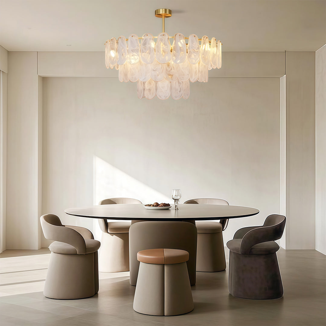 Aurelia Mid-Century Modern Copper Glass Chandelier