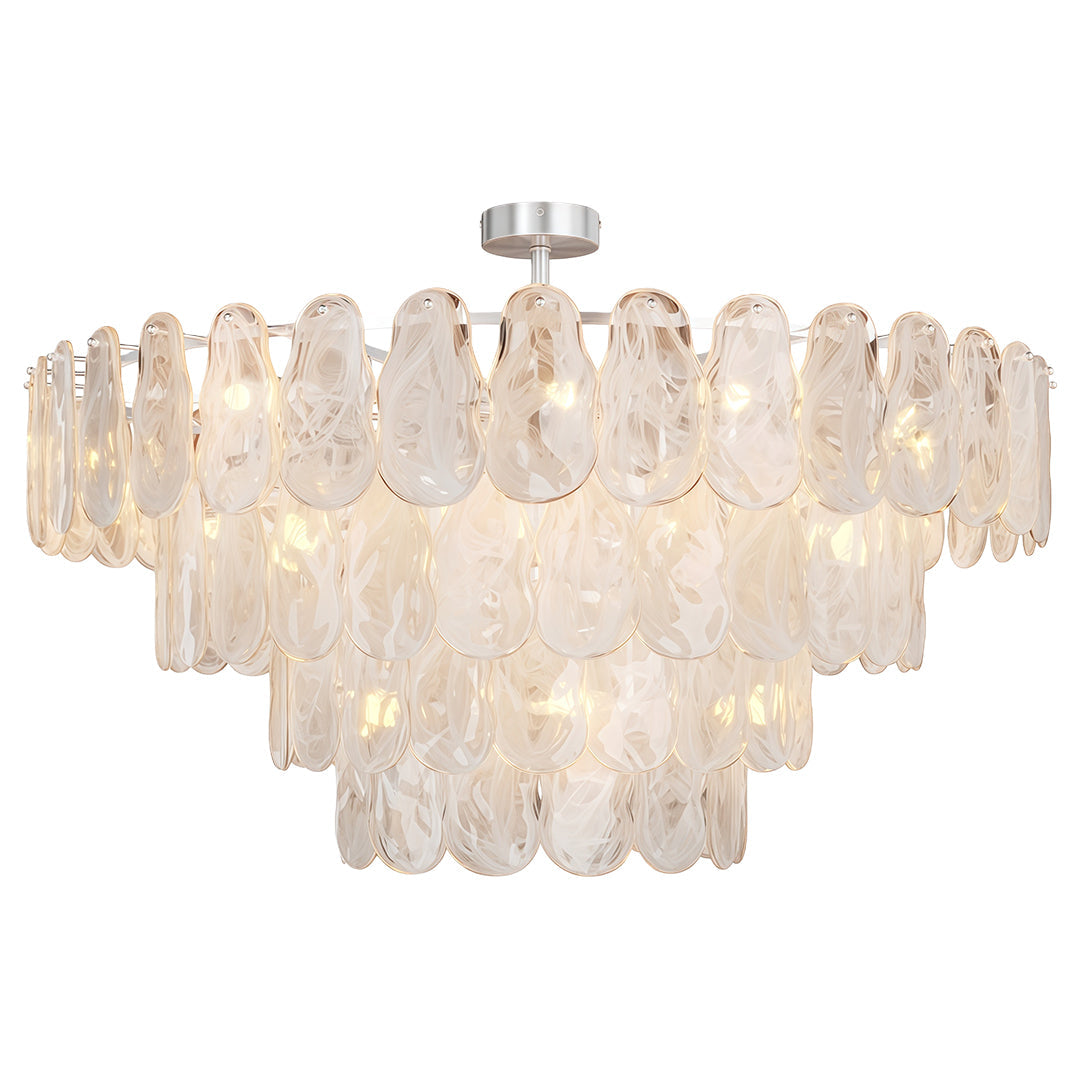 Aurelia Mid-Century Modern Copper Glass Chandelier