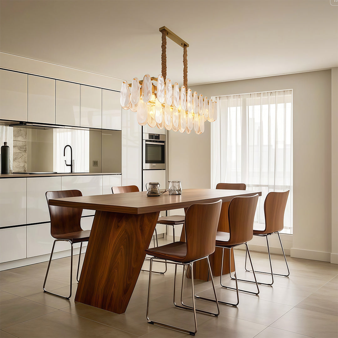 Aurelia Mid-Century Modern Copper Glass Chandelier
