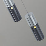 Mini Smoked Glass Pendant Light, Modern Metal Hanging Lamp for Bedroom & Dining