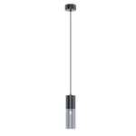 Mini Smoked Glass Pendant Light, Modern Metal Hanging Lamp for Bedroom & Dining