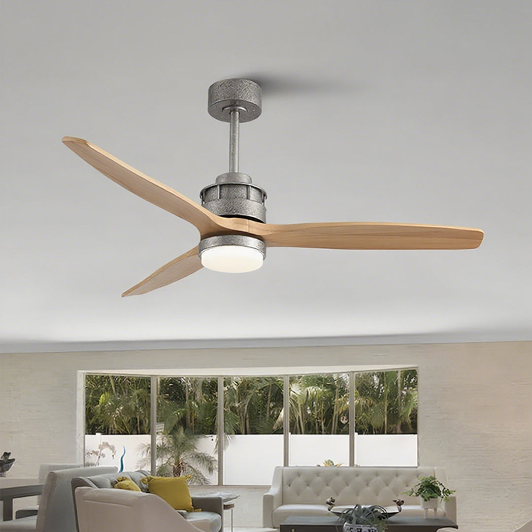 Aria 3-Blade Wood Ceiling Fan with Integrated LED Light