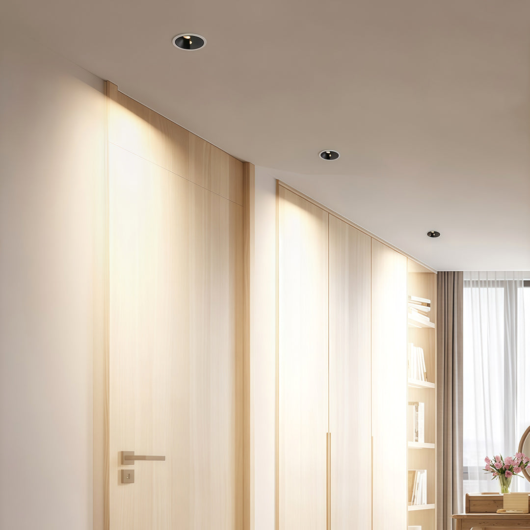 Recessed Adjustable LED Spotlights with Anti-Glare Deep Cup, Black Aluminum