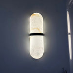 Japanese Retro Marble LED Wall Sconce in Copper Finish