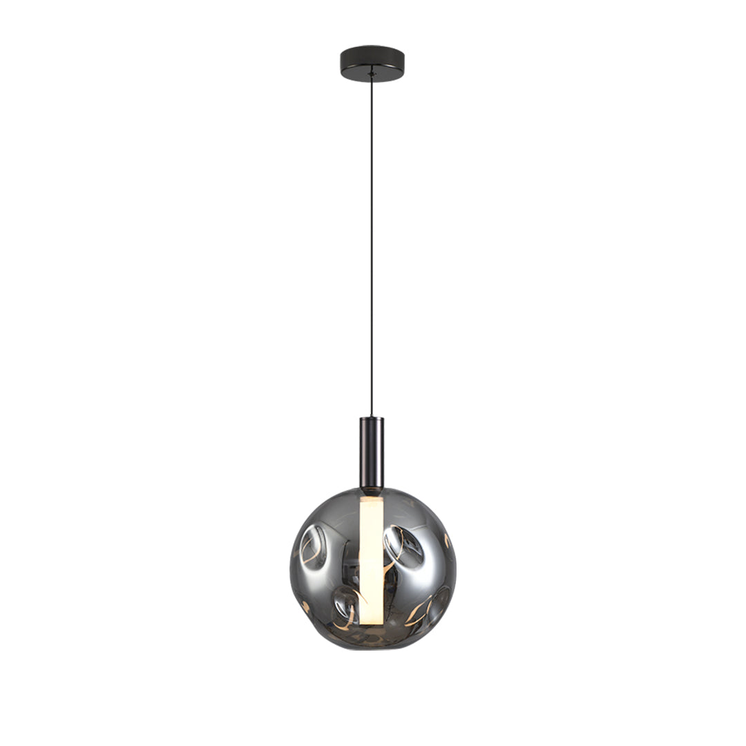 Modern Drum Pendant Light with Branch Design, Minimalist LED Ceiling Lamp