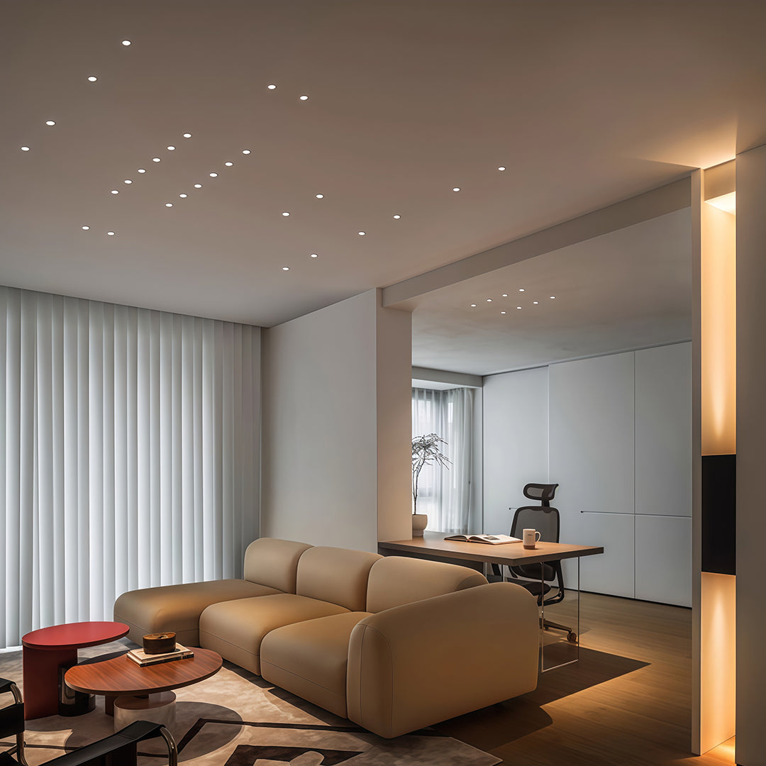 Arc Mini LED Recessed Spotlight Set of 4, Anti-Glare Adjustable