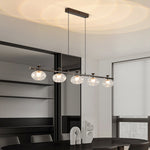 Linear Glass Chandelier Modern Minimalist Pendant Light for Dining Room and Living Room