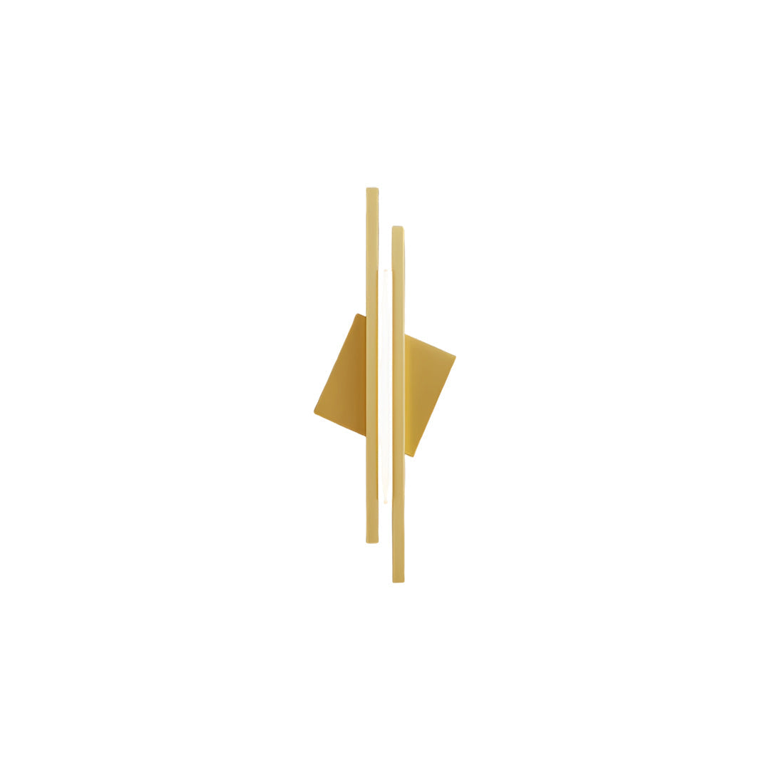 Sculptural Linear LED Wall Sconce in Brass and Acrylic