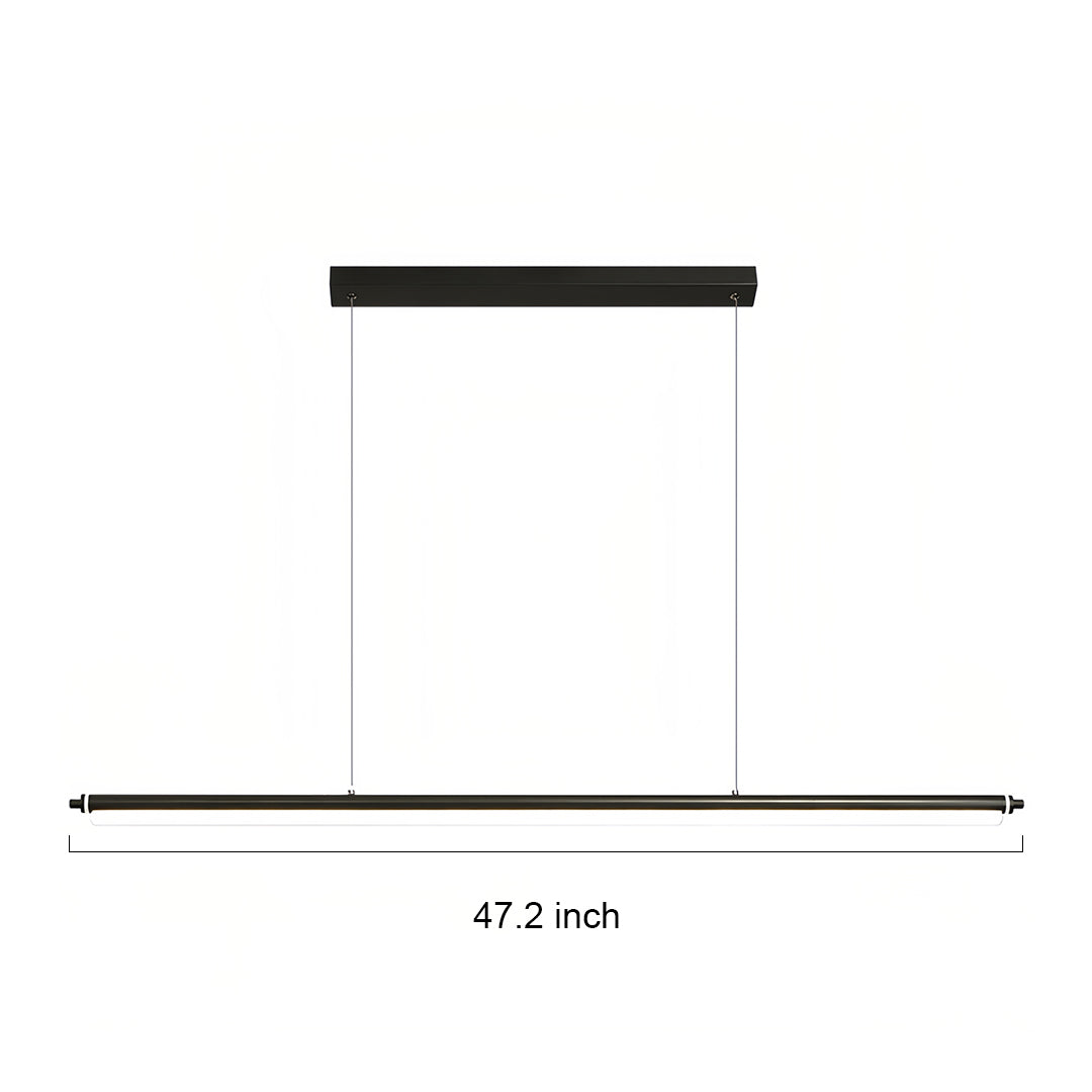 Nordic Minimalist Linear LED Pendant Light in Black Aluminum