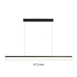 Nordic Minimalist Linear LED Pendant Light in Black Aluminum