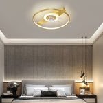Aurelia Minimalist Ceiling Fan with Integrated LED Light in Black or Gold