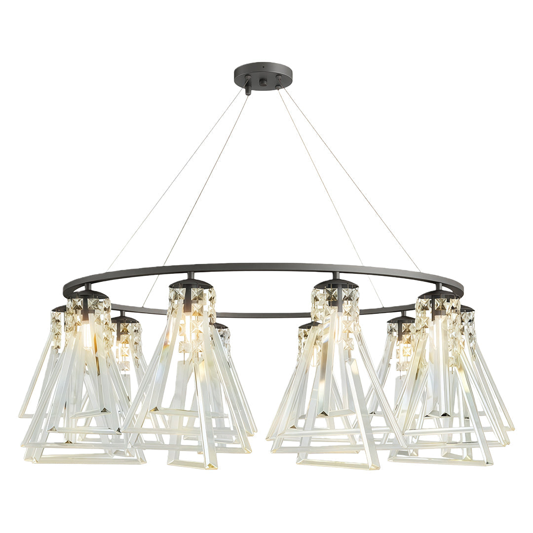 Aurelia Crystal Chandelier in Brass, Chrome, or Black