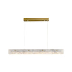 Copper Linear Pendant Light with Cloud Stone Shade
